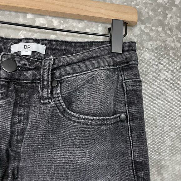 BP Nordstrom Women's Black High Rise Straight Leg Crop Jeans - 28 - Distressed - Picture 3 of 9